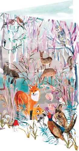Wild Winter's Song Fox, Lasercut Card
