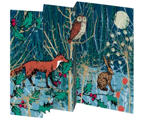 Winter's Tale Fox, Tri-fold Card Kraft Box