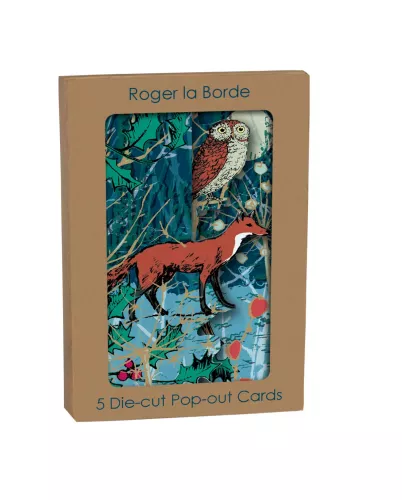 Winter's Tale Fox, Tri-fold Card Kraft Box
