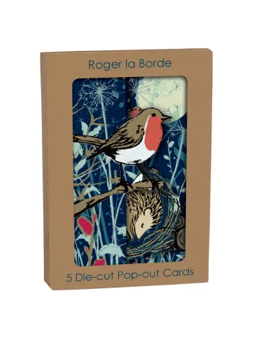 Winter's Tale Robin, Tri-fold Card Kraft Box