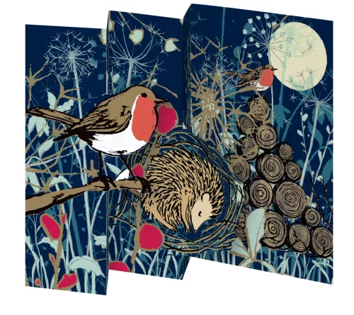 Winter's Tale Robin, Tri-fold Card Kraft Box
