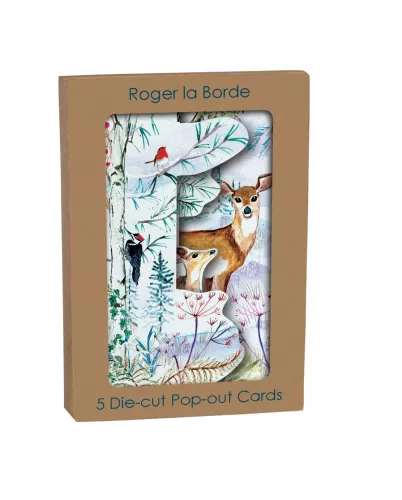 Wild Winter's Song Deer, Tri-fold Card Kraft Box