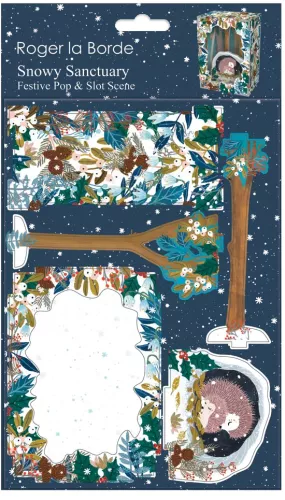 Snowy Sanctuary Hedgehogs Diorama, Pop and Slot Scene