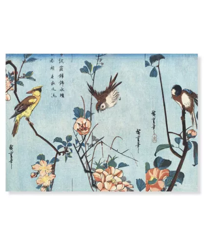 Japanese Birds and Cherry Blossoms, Vykort