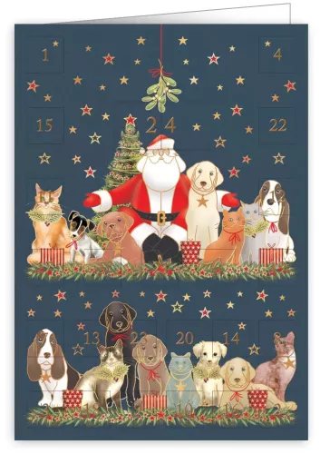 Santa with Cats and Dogs, Advent Calendar