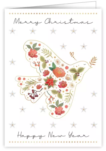 Bird of Flowers, Christmas Greeting Card