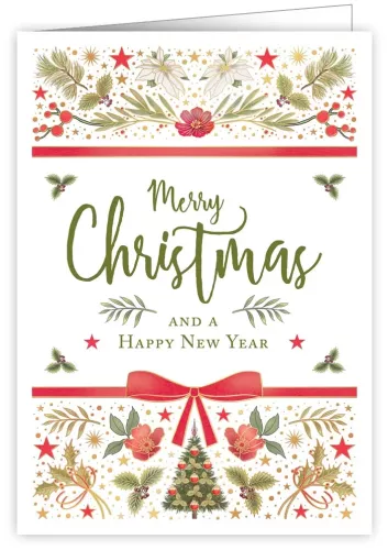 Red Bow, Xmas, Greeting Card