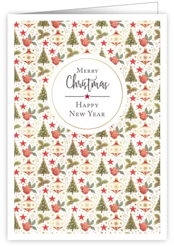 Classic Coloured Ornaments, Xmas, Greeting Card
