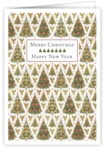 Tiny Decorated Trees, Xmas, Greeting Card