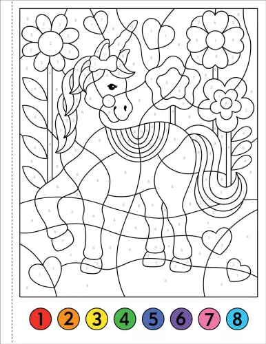 Color By Number Unicorns & Friends