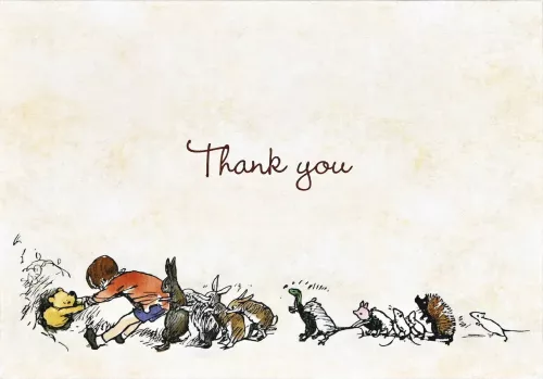 Thank You Note Card Pooh Bear