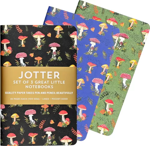 Mushrooms, 3 Mini Jotter Notebooks