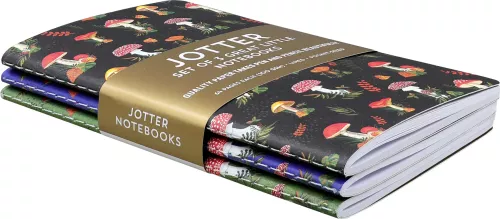 Mushrooms, 3 Mini Jotter Notebooks