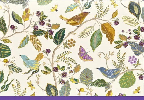 Note Card Birds And Berries