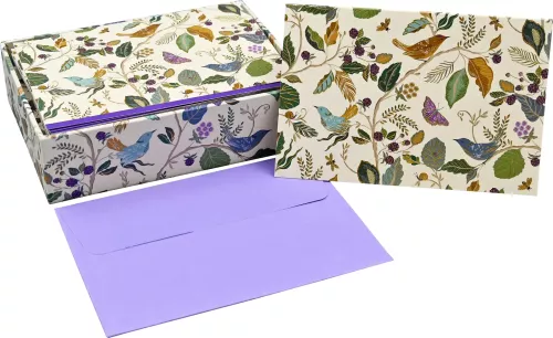 Note Card Birds And Berries
