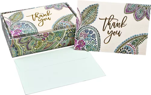 Thank You Note Watercolor Paisley