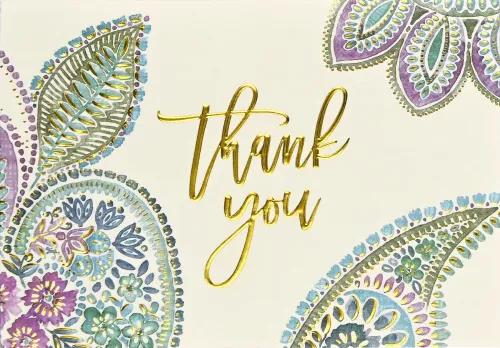 Thank You Note Watercolor Paisley