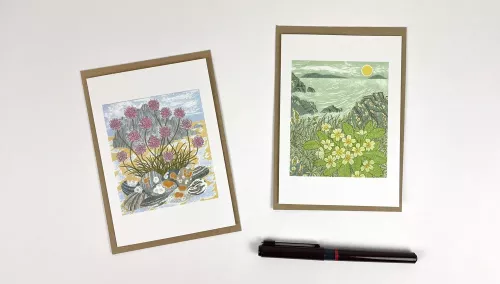 Island Primrose & Sea Pinks and Pebbles Notecard Wallet