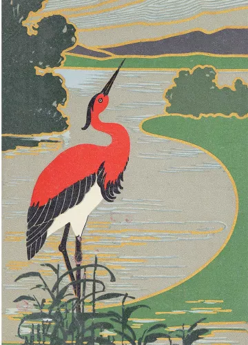 Heron in the Water, Greeting Card