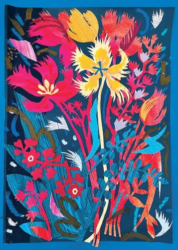 Papercut Fireworks, Greeting Card