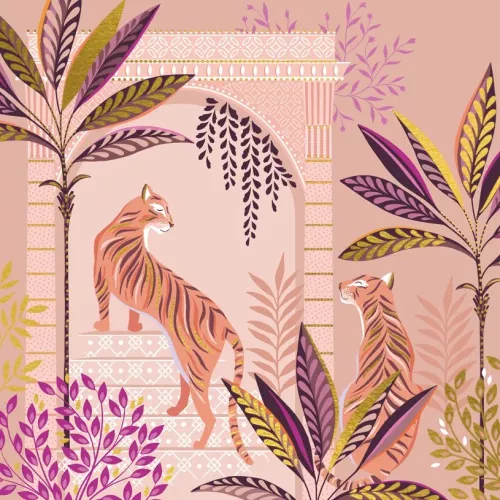 Tigers In Jungle, Greeting Card