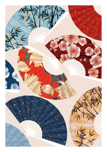 Oriental Fans, Greeting Card