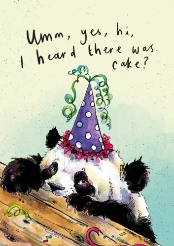 Panda Party Hat, Greeting Card