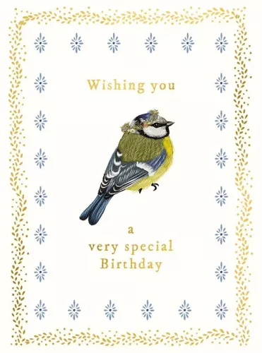 Blue Tit In Crown, Greeting Card