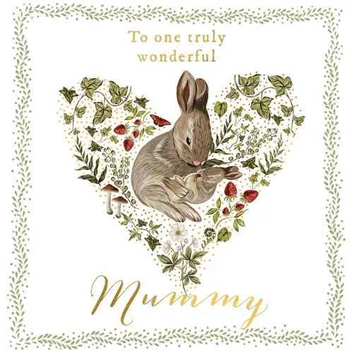 Rabbits & Strawberries Mother'S Day, Greeting Card