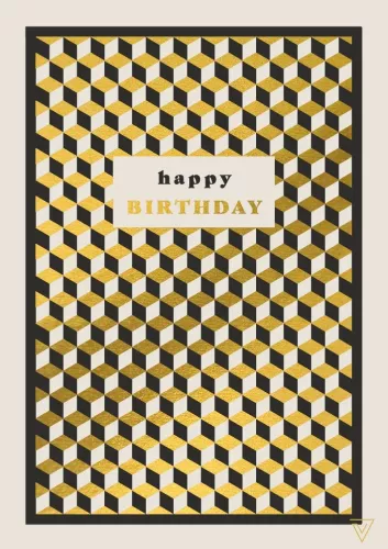 Happy Birthday Cubes, Greeting Card