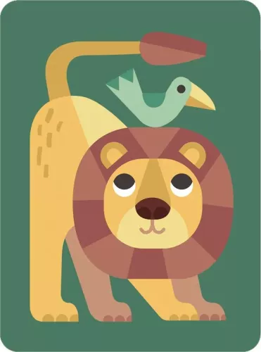 Lion & Bird, Greeting Card