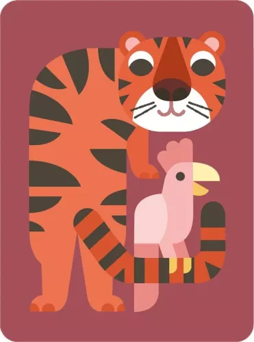Tiger & Parrot, Greeting Card