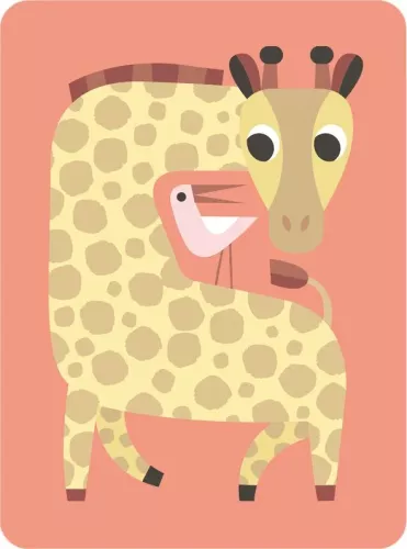 Giraffe & Bird, Greeting Card