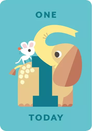 Zig Zag Zoo Age 1, Greeting Card