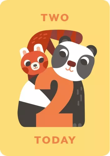 Zig Zag Zoo Age 2, Greeting Card