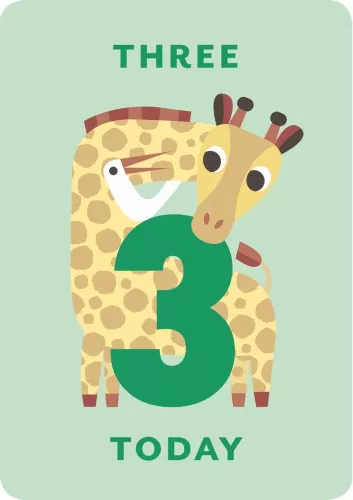 Zig Zag Zoo Age 3, Greeting Card
