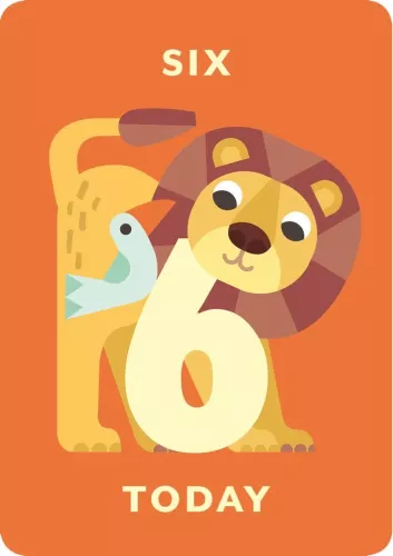 Zig Zag Zoo Age 6, Greeting Card
