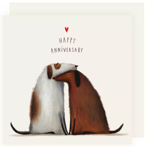 Anniversary Two Dogs, Greeting Cards