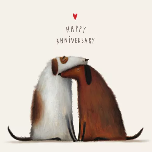 Anniversary Two Dogs, Greeting Cards