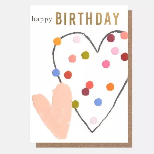 Happy Birthday Peach & Spotty Heart