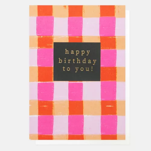 Pink Check Happy Birthday You You