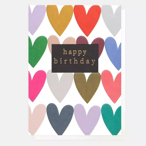 Multi Heart Rows Happy Birthday
