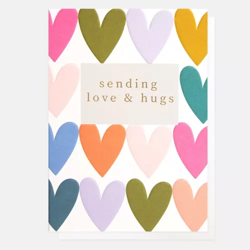 Sending Love And Hugs Heart Rows