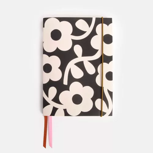 Charcoal Mono Bloom A5 Notebook