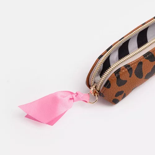 Tan Leopard Pencil Case