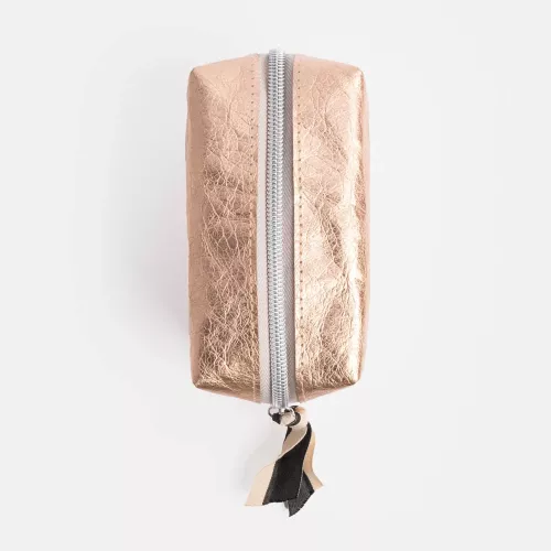 Rose Gold Kraft Mini Cube Cosmetic Bag