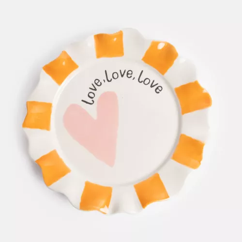 Love, Love, Love Heart Ceramic Plate
