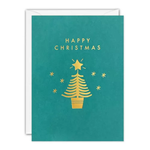 Gold Tree, Mini Christmas Card
