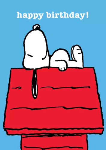 Snoopy birthday kennel, Greeting Card