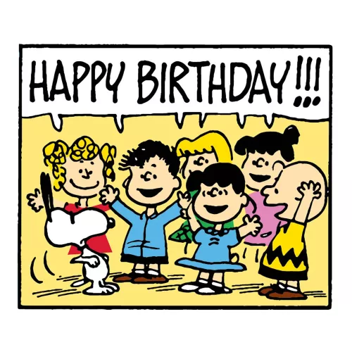Snoopy square happy birthday, Greeting Card